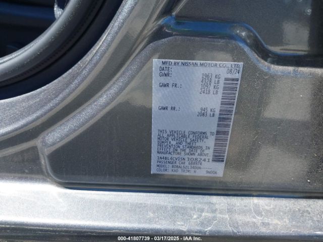 1N4BL4CV1SN308241 Nissan Altima Sr Fwd