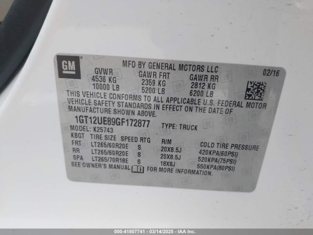 1GT12UE89GF172877 GMC Sierra 2500hd Denali