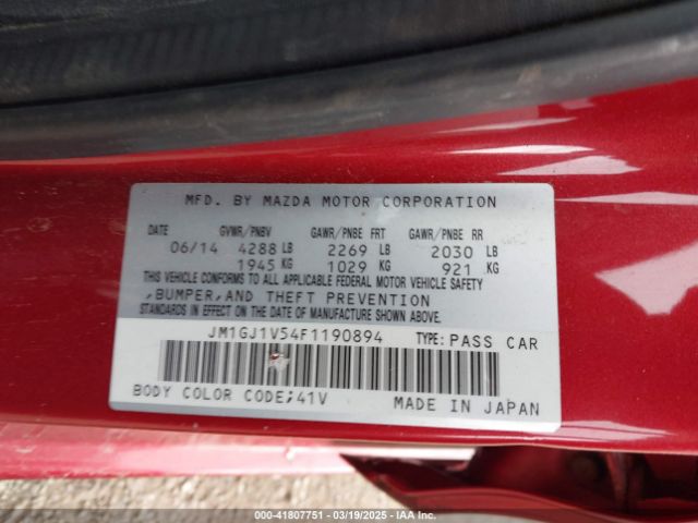 JM1GJ1V54F1190894 Mazda Mazda6 I Touring