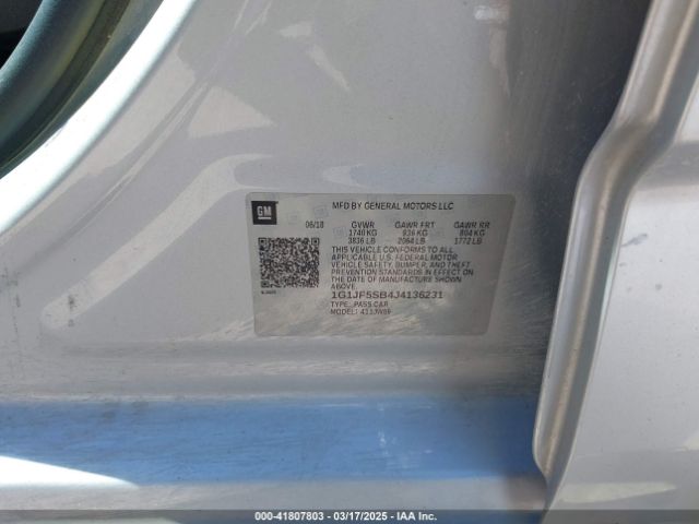 1G1JF5SB4J4136231 Chevrolet Sonic Premier Auto