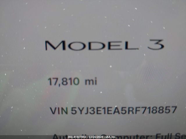 5YJ3E1EA5RF718857 Tesla Model 3 Long Range Dual Motor All-wheel Drive/rear-wheel Drive