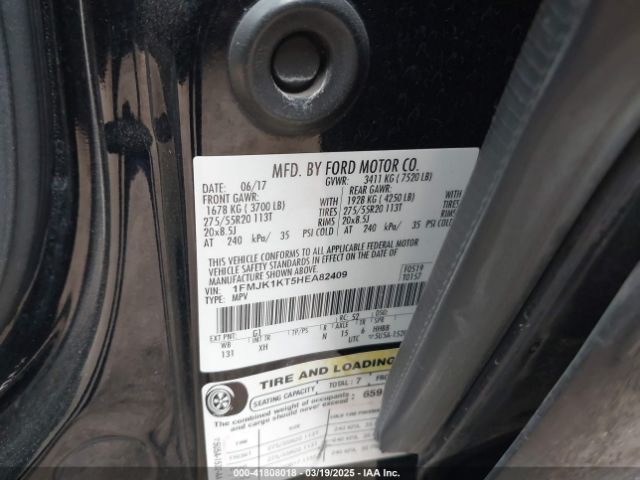 1FMJK1KT5HEA82409 Ford Expedition El Limited