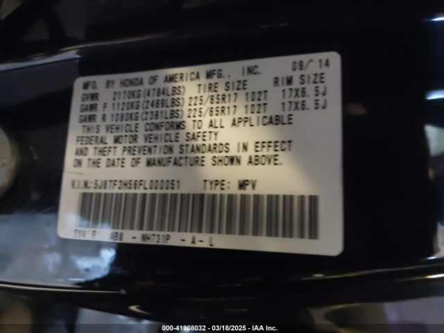 5J6TF3H56FL000051 Honda Crosstour Ex-l