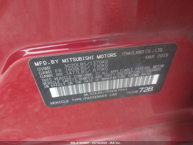 ML32A3HJ7FH047544 Mitsubishi MIRAGE DE