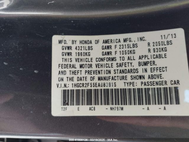 1HGCR2F55EA083915 Honda Accord Sport