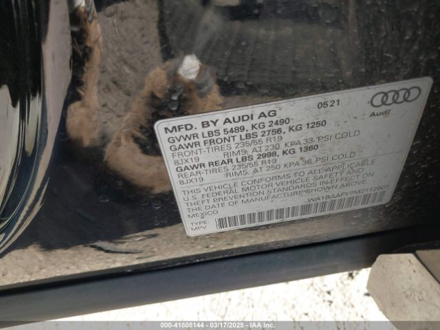 WA1BAAFY7M2112601 Audi Q5 Premium Plus 45 Tfsi Quattro S Tronic