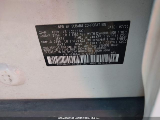4S4BTALC9L3235572 Subaru Outback Limited