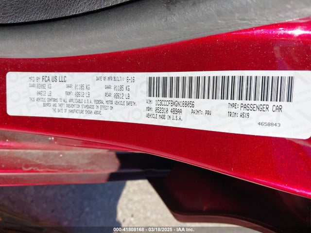 Chrysler 200 Touring 2016 1C3CCCFBXGN188056 Image 9