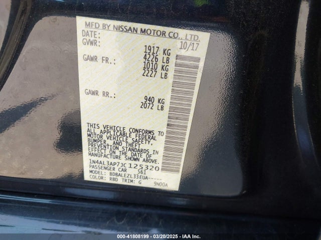 1N4AL3AP7JC125320 Nissan Altima 2.5 S