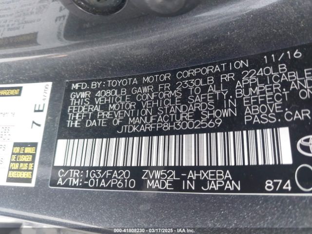 JTDKARFP8H3002569 Toyota Prius Prime Plus