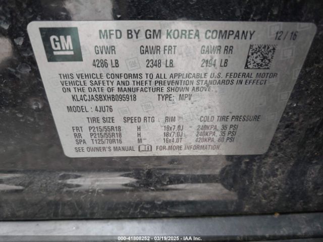 KL4CJASBXHB095918 Buick Encore Preferred