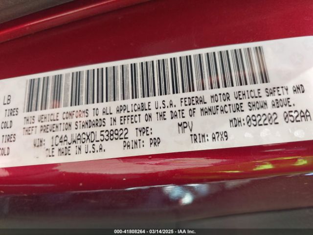 2013 JEEP WRANGLER 1C4AJWAGXDL538922 Photo 8