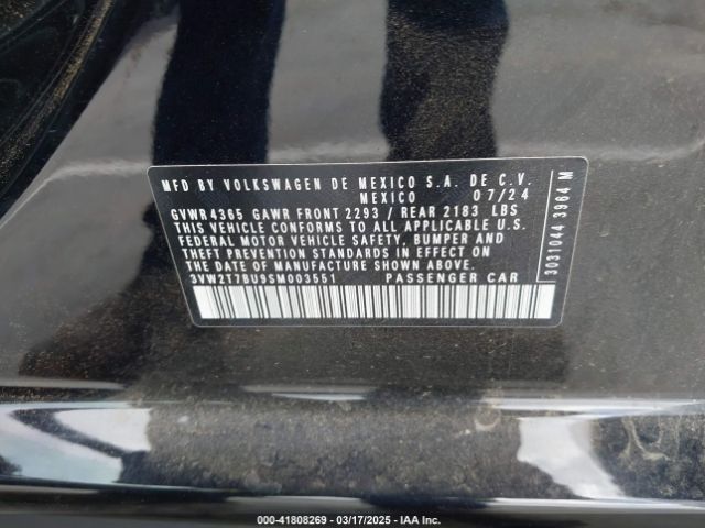 3VW2T7BU9SM003551 Volkswagen Jetta Gli 2.0t Autobahn