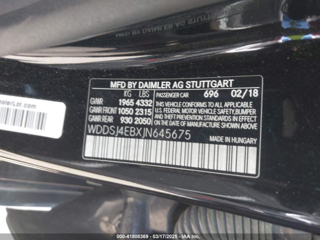 WDDSJ4EBXJN645675 Mercedes-Benz CLA 250