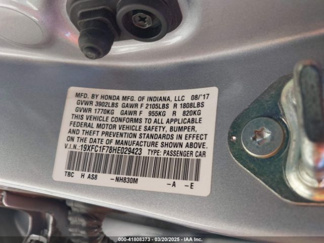 19XFC1F78HE029423 Honda l15b7