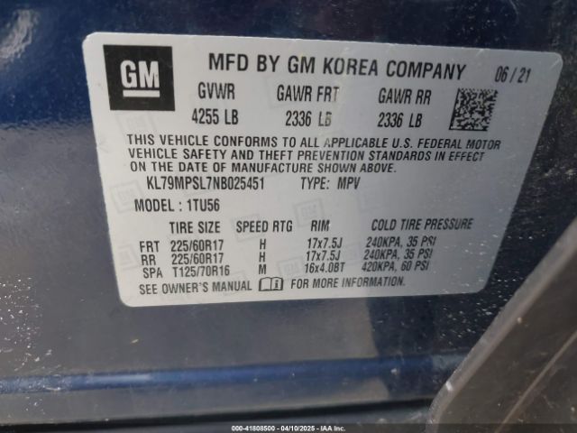 2022 CHEVROLET TRAILBLAZER KL79MPSL7NB025451 Photo 8
