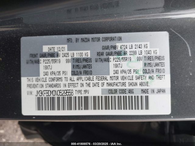 JM3KFBDM0N0529558 Mazda Cx-5 2.5 S Premium