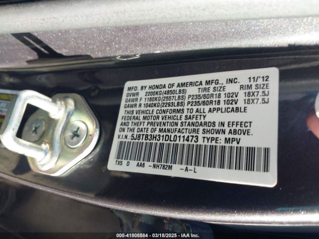 2013 ACURA RDX 5J8TB3H31DL011473 Photo 8
