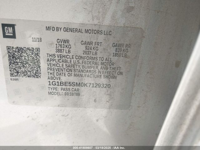 1G1BE5SM0K7129320 Chevrolet CRUZE LT