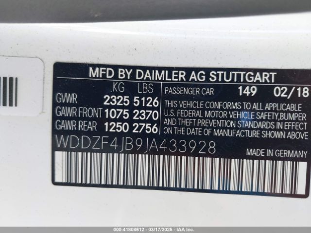 WDDZF4JB9JA433928 Mercedes-Benz E 300