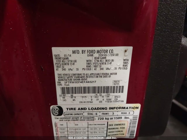 Ford F-150 Xlt 2014 1FTFW1EF4EFA93217 Image 9