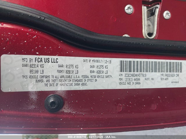 2C3CCABGXKH577819 Chrysler 2019