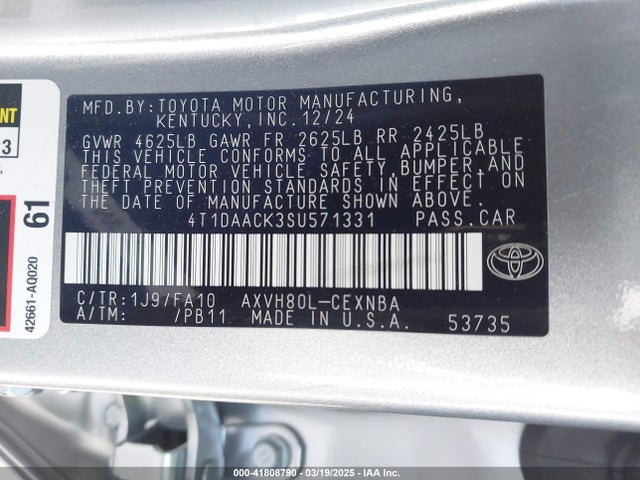 4T1DAACK3SU571331 Toyota CAMRY LE