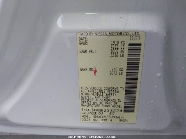 Nissan 2014 2014 1N4AL3AP0EN255224 Image 9