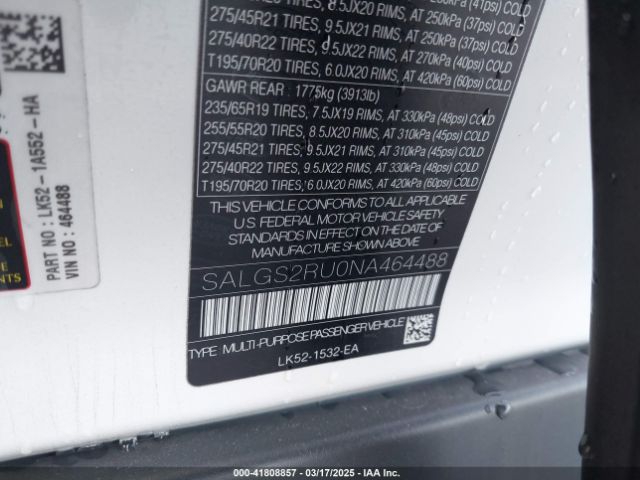 SALGS2RU0NA464488 Land Rover Range Rover Westminster