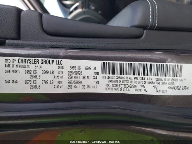 2014 JEEP GRAND CHEROKEE 1C4RJFCT0EC492905 Photo 8