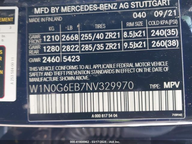 W1N0G6EB7NV329970 Mercedes-Benz Amg Glc 43 4matic