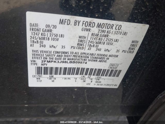 2020 FORD EDGE 2FMPK3J98LBB09974 Photo 8