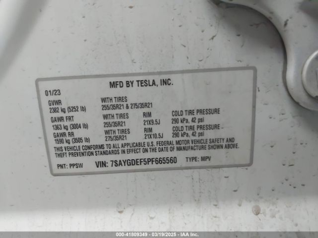 7SAYGDEF5PF665560 Tesla Model Y Performance Dual Motor All-wheel Drive