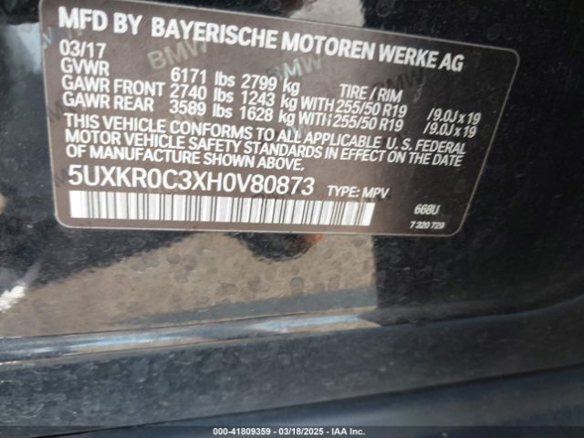5UXKR0C3XH0V80873 BMW X5 Xdrive35i