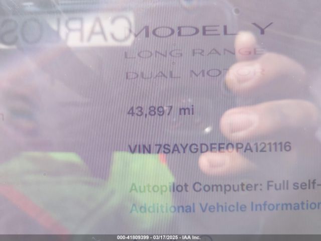 7SAYGDEE0PA121116 Tesla Model Y