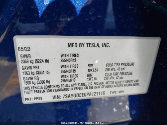 7SAYGDEE0PA121116 Tesla Model Y