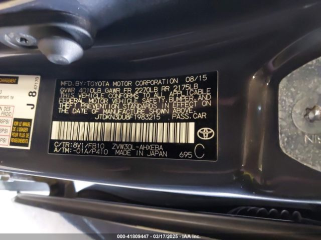 JTDKN3DU8F1983215 Toyota Prius Two
