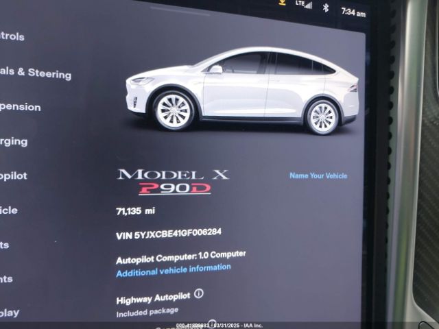 5YJXCBE41GF006284 Tesla Model X 75d/p100d/p90d