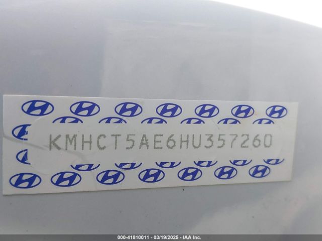 KMHCT5AE6HU357260 Hyundai ACCENT SE