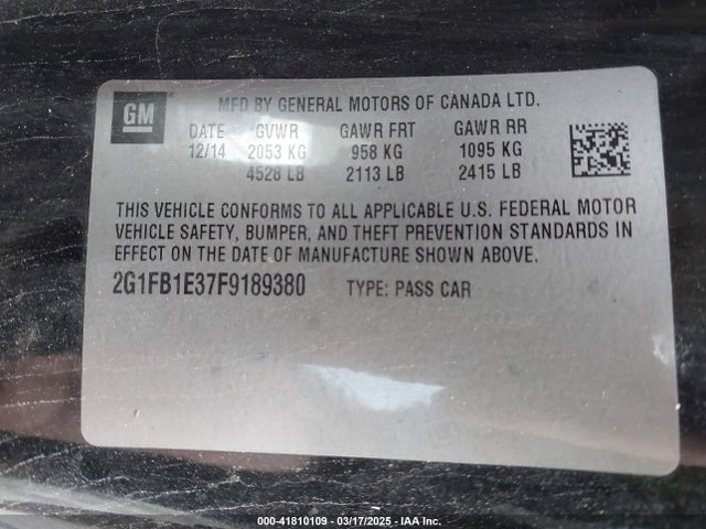 Chevrolet Camaro 2ls 2015 2G1FB1E37F9189380 Image 9