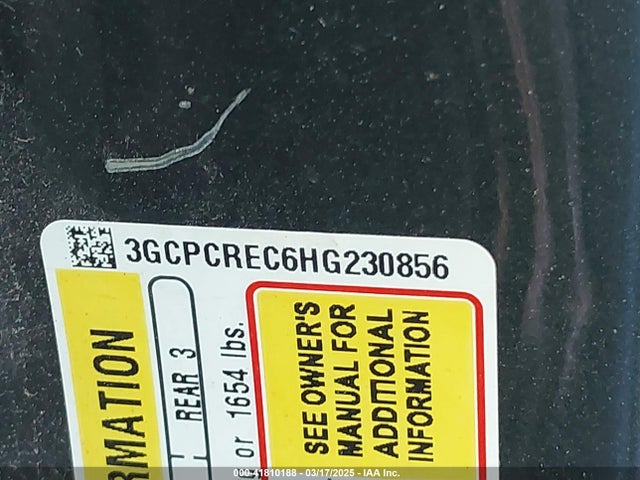 3GCPCREC6HG230856 Chevrolet Silverado 1500 1lt