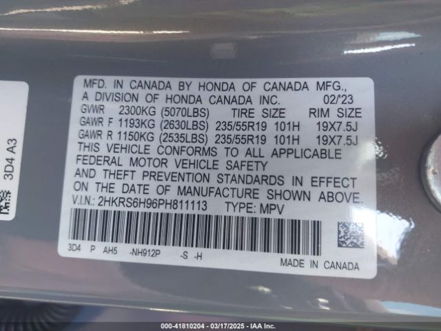 2023 HONDA CR-V 2HKRS6H96PH811113 Photo 8