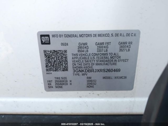 3GNKDBRJXRS260469 Chevrolet Blazer Ev Eawd 2lt