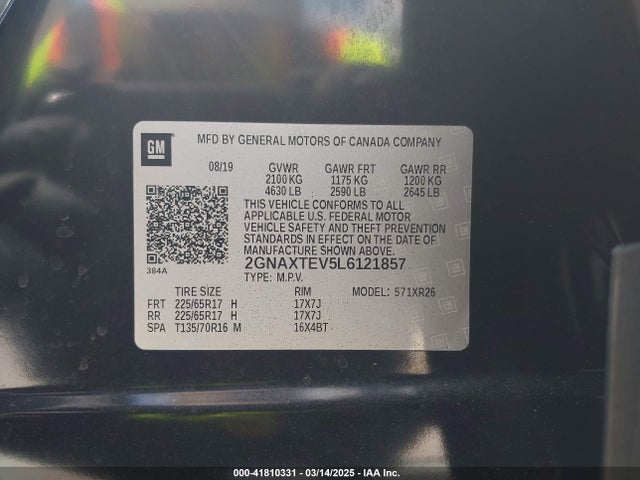 2GNAXTEV5L6121857 Chevrolet Equinox Awd 2fl