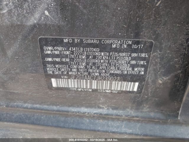 JF2GTAAC7JH239022 Subaru Crosstrek 2.0i