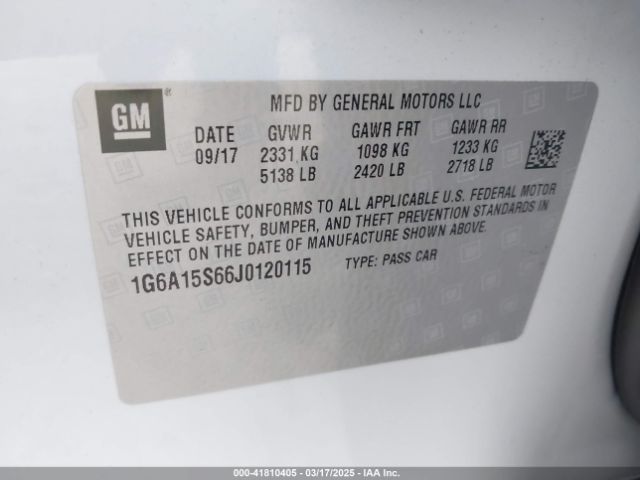 1G6A15S66J0120115 Cadillac CTS-V