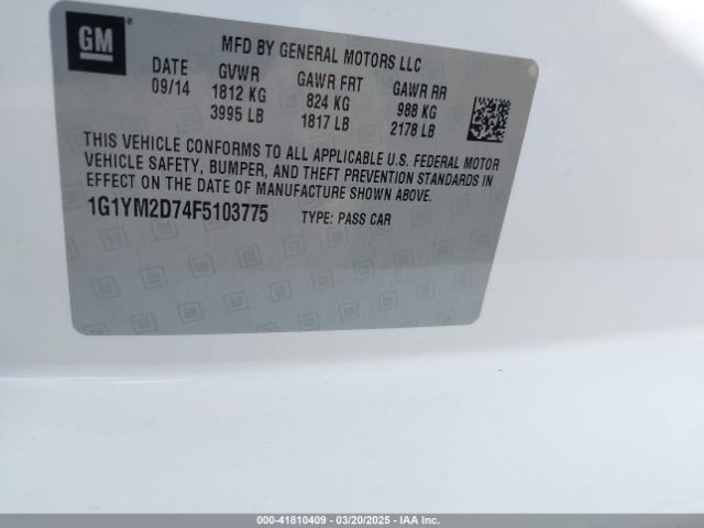 1G1YM2D74F5103775 Chevrolet Corvette Stingray Z51