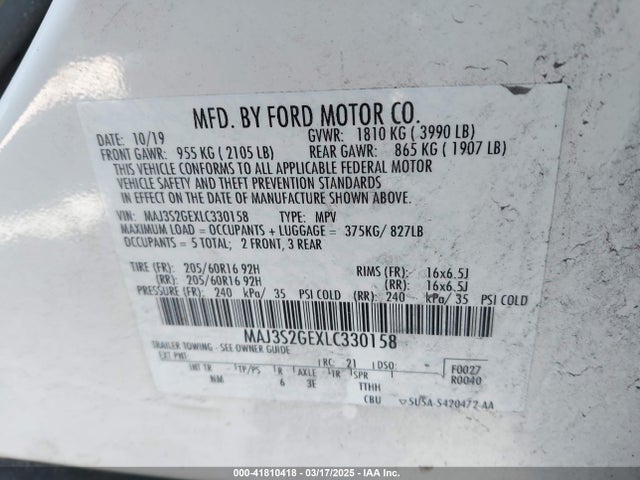 Ford Ecosport Se 2020 MAJ3S2GEXLC330158 Image 9