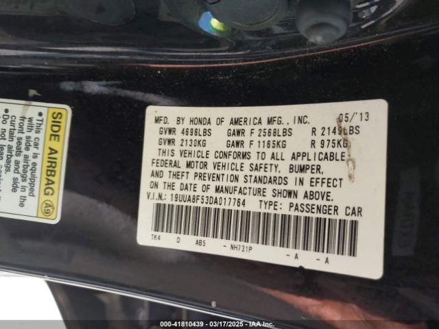 2013 ACURA TL 19UUA8F53DA017764 Photo 8