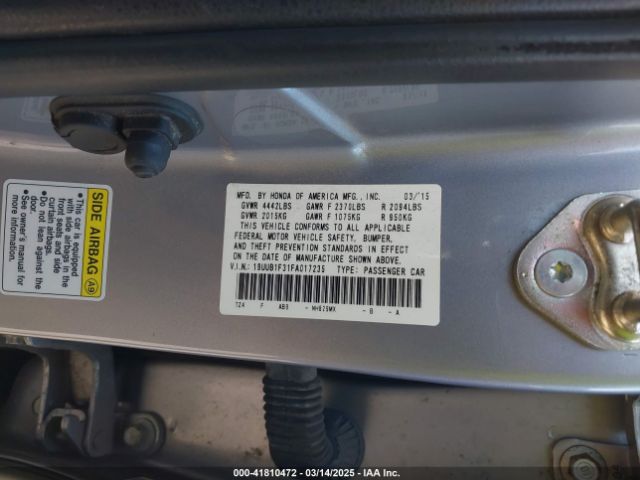 19UUB1F31FA017235 Acura TLX